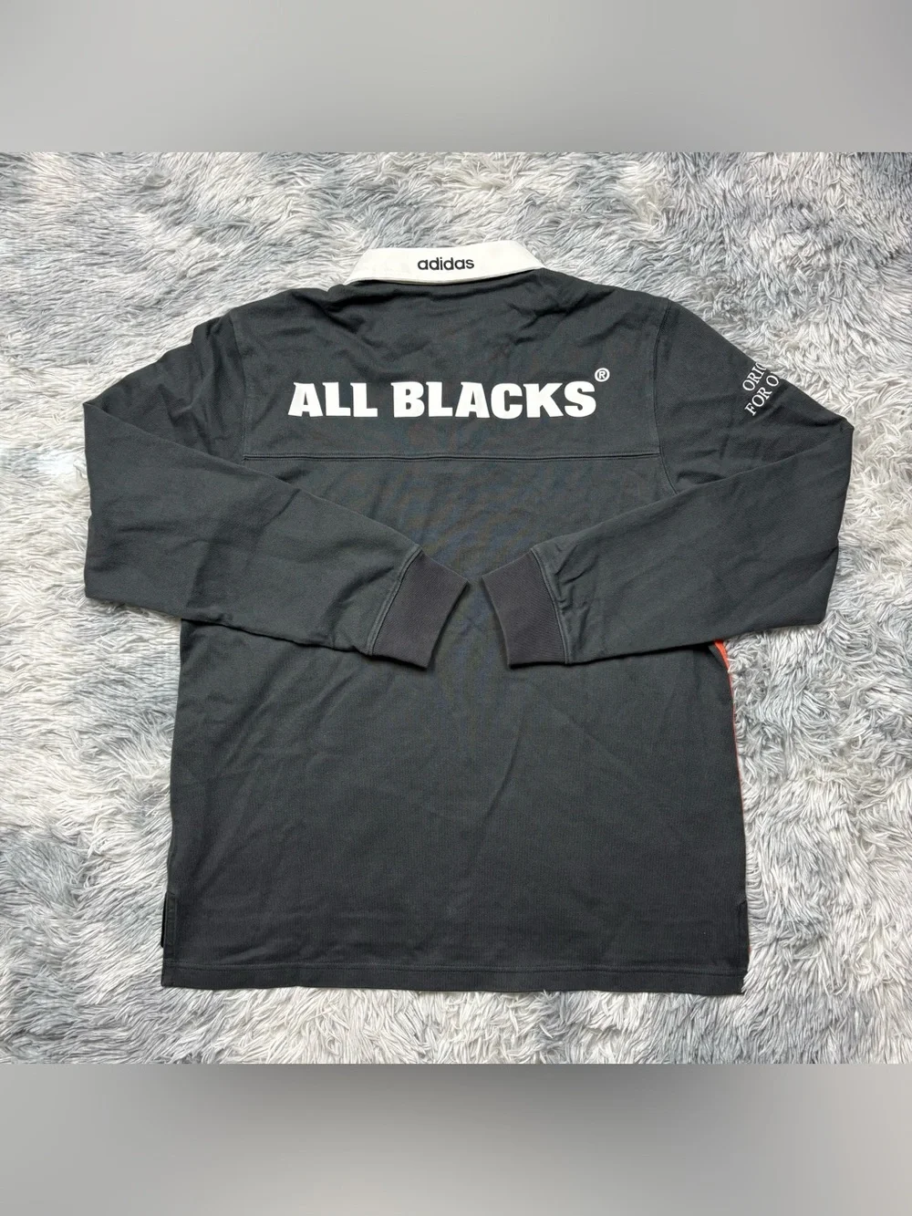 Adidas All Blacks Long Sleeve Colorblock Rugby Polo Shirt